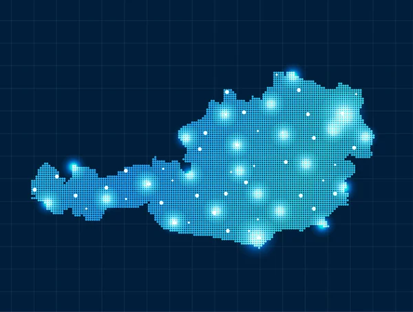 Pixel Austria mapa — Archivo Imágenes Vectoriales