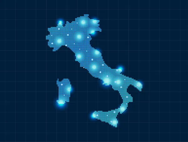 Pixel Italy map — Stock Vector