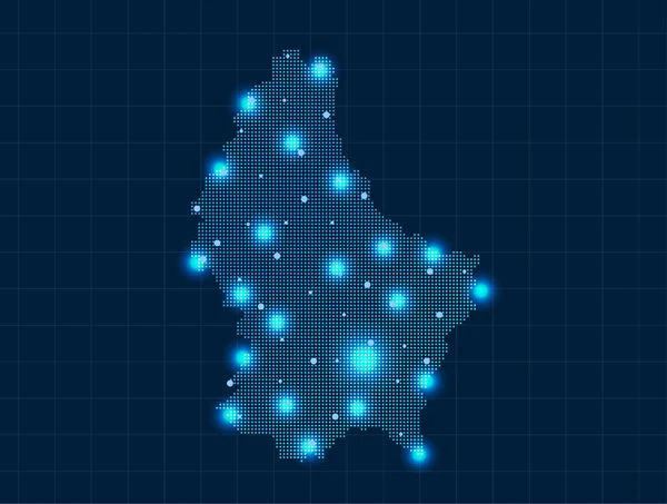 Pixel Luxembourg map — Stock Vector