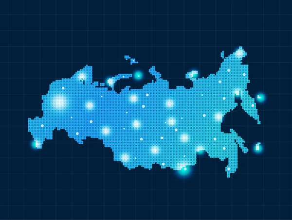 Pixel Rusko mapa — Stockový vektor