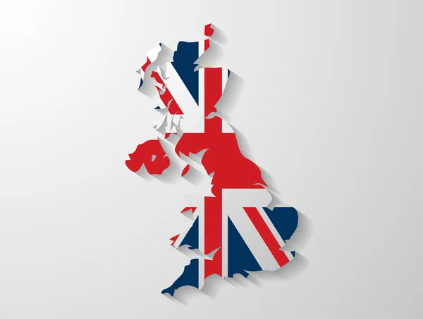 Reino Unido mapa sombra efecto — Vector de stock
