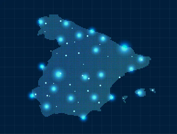 픽셀 스페인 지도 — 스톡 벡터