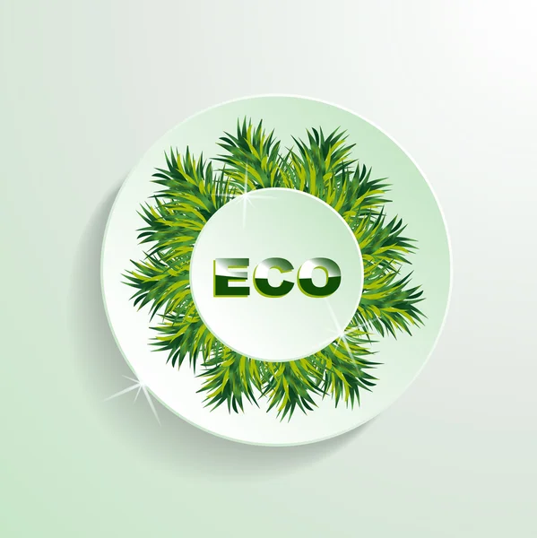 Eco trawa przycisk prezentacji — Wektor stockowy