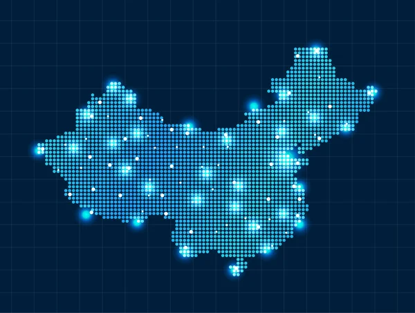 Mapa do Pixel China —  Vetores de Stock