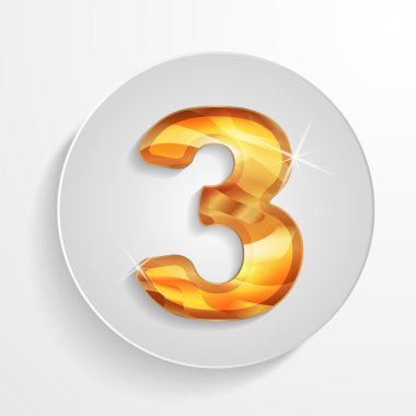 vektör ışık daire simgesi altın ağaç sayısı 3