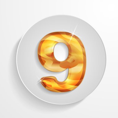 vektör ışık daire simgesi altın ağaç sayısı 9