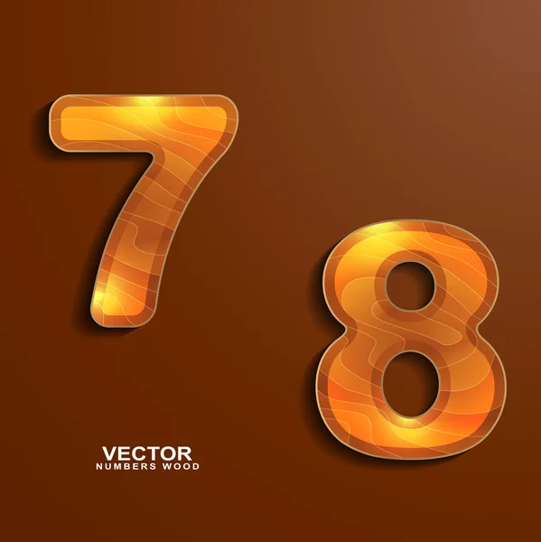 Wood texture numbers — Stock Vector