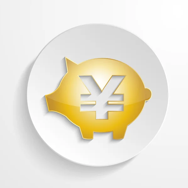 Tirelire vectorielle yen avec effet d'ombre — Image vectorielle