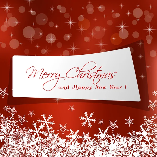 Cute Christmas message in red background — Stock Vector