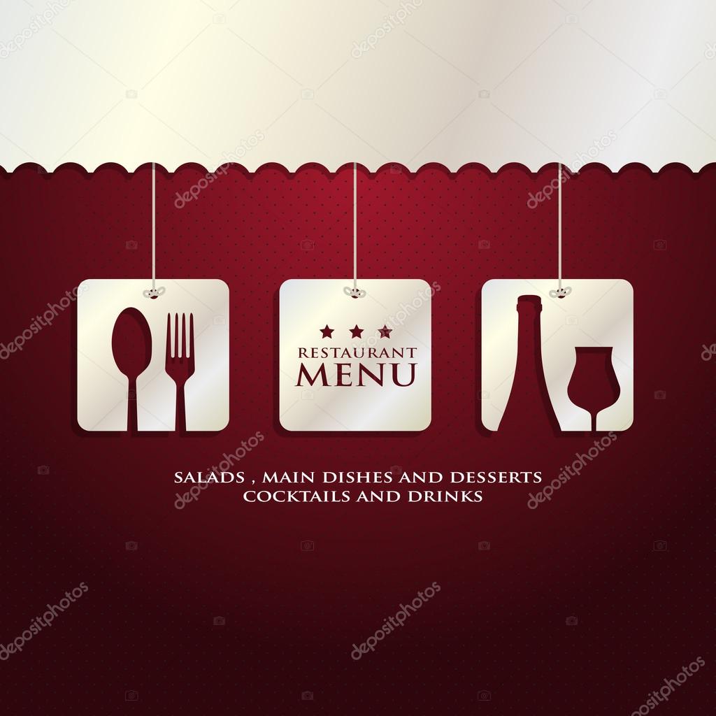 Restaurant menu presentation in red background