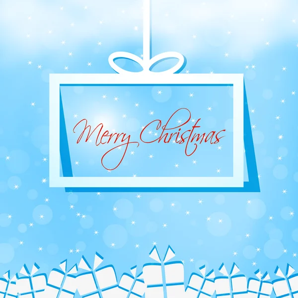 Merry Christmas gift box card — Stock Vector