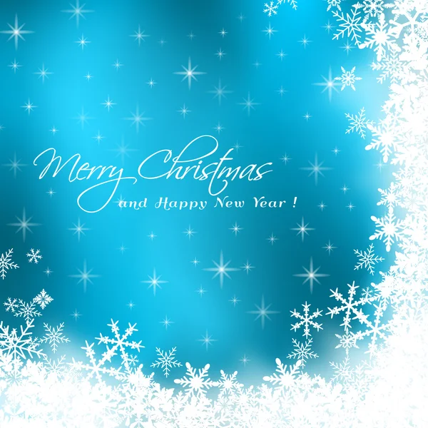 Joyeux Noël carte avec fond bleu — Image vectorielle
