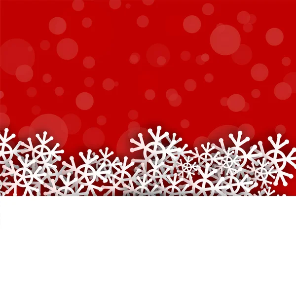 赤い背景のベクトル雪片 — ストックベクタ