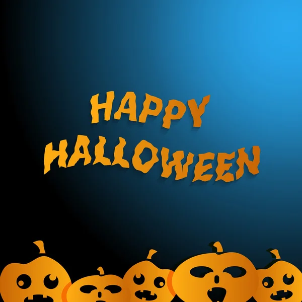 Gelukkig halloween blauwe achtergrond — Stockvector