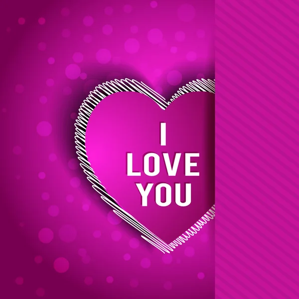 I Love You Greeting Card — Stock Vector