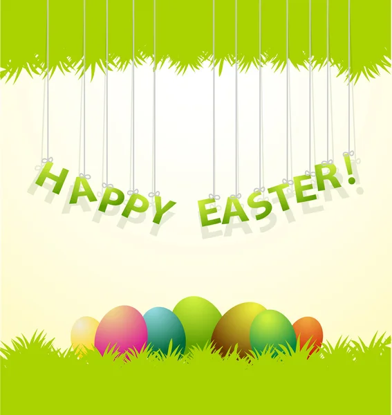 Renkli Paskalya yumurta tebrik kartı — Stok Vektör