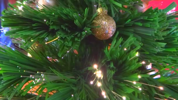 Éclairage Arbre de Noël gros plan — Video