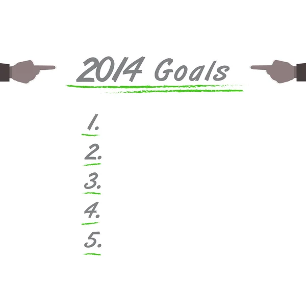 2014 Goals list isolated on white — Stock Vector
