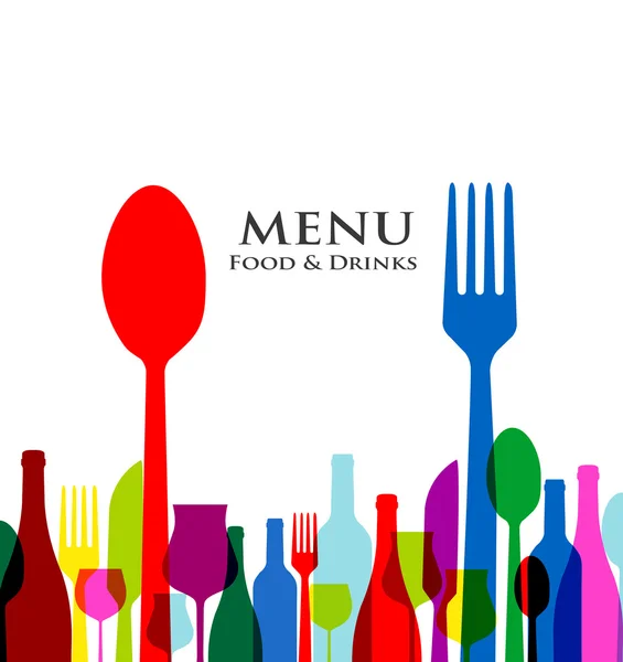 Design de menu de restaurante de capa retrô no fundo branco — Vetor de Stock