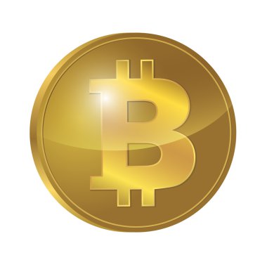 izole bitcoin 3d madeni para