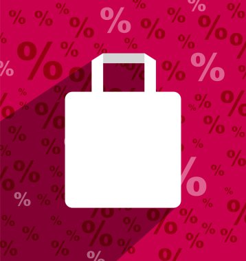 SALE shopping bag with copy space and long shadow clipart