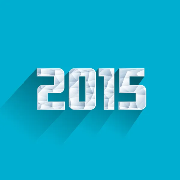 Hielo abstracto poligonal 2015 año con efecto sombra larga — Vector de stock