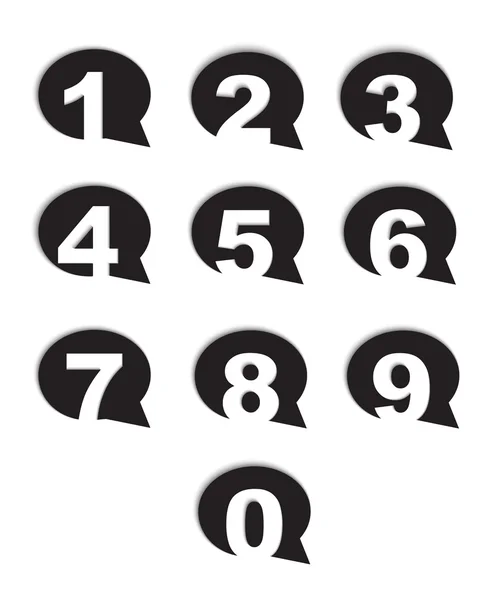 Bubble numéros de conversation icônes ensemble — Image vectorielle
