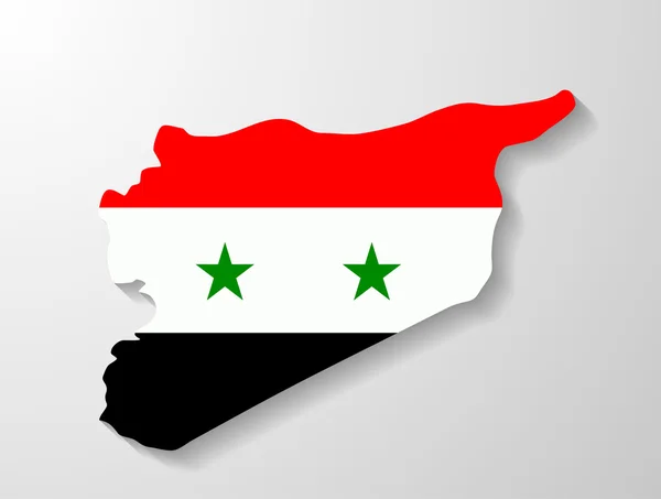 Syrië vlag kaart met schaduweffect — Stockvector