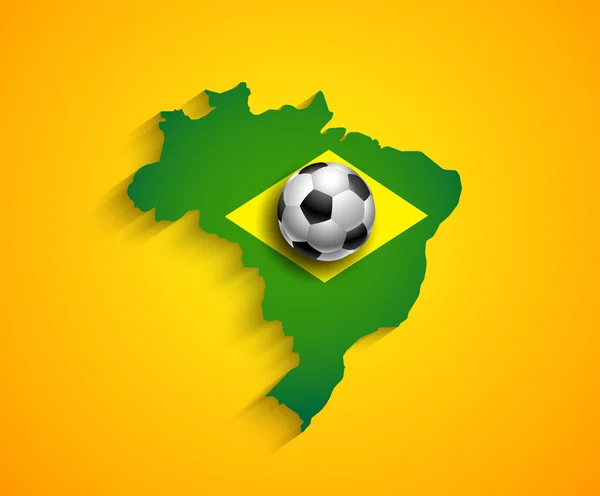 巴西全国地图与足球 （足球） 球 — 图库矢量图片