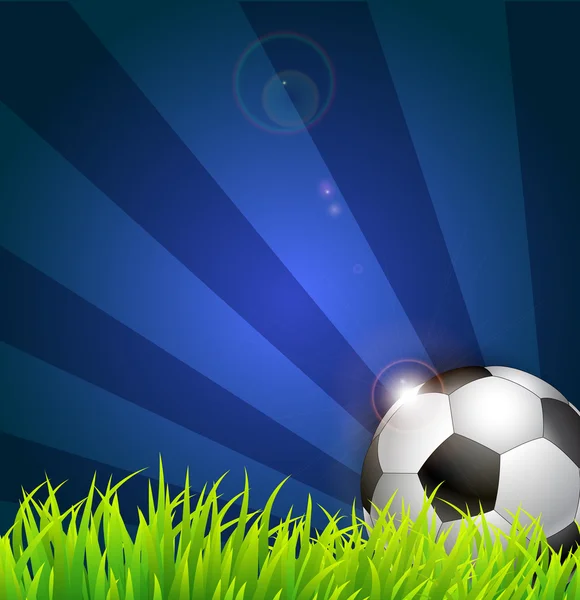 Soccer ball on grass background — Stock Vector