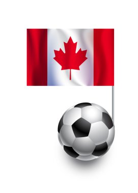 Flama bayrak Kanada ülke takım ile futbol topları veya futbol topları illüstrasyon