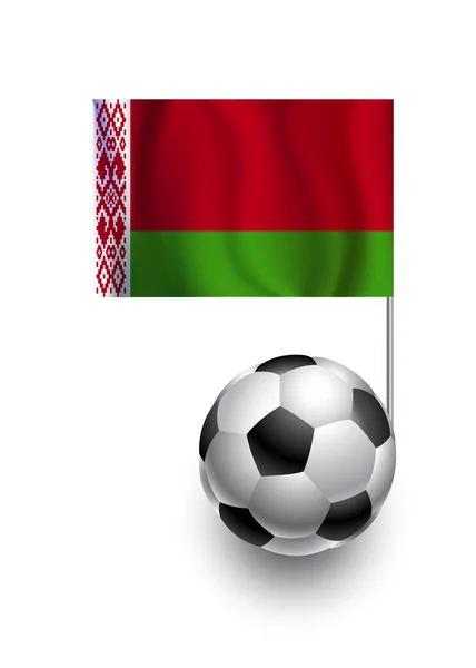 Illustration of Soccer Balls or Footballs with  pennant flag of Belarus  country team — Stock Photo, Image