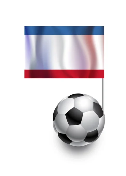 Illustration av fotbollar eller fotbollar med vimpel flagga Krim country team — Stockfoto