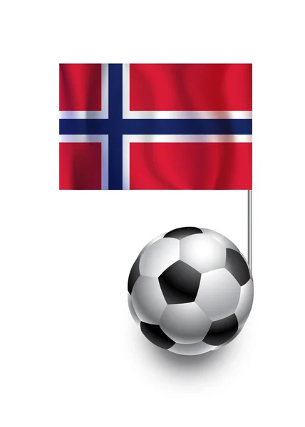 Ilustracja piłki nożnej i piłki z proporzec flaga Reprezentacja kraju Norwegii — Zdjęcie stockowe