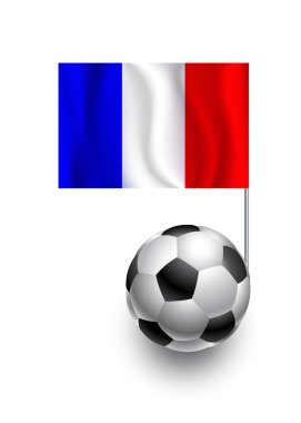 Flama bayrak Fransa ülke takım ile futbol topları veya futbol topları illüstrasyon