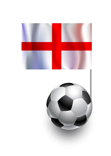 Illustration of Soccer Balls or Footballs with  pennant flag of England country team — Stock Vector