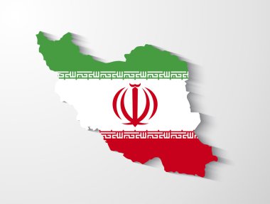 gölge efekti sunumu ile İran Haritası