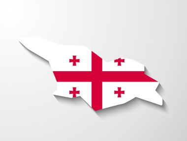gölge efekti sunumu ile Gürcistan ülke Haritası