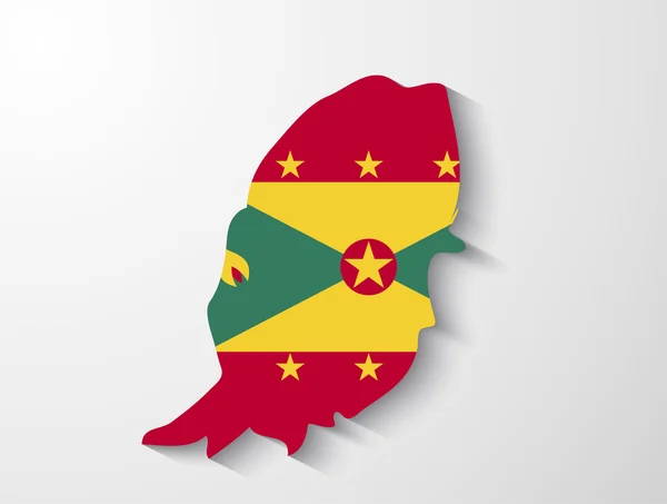 Grenada land kaart met schaduw effect presentatie — Stockvector