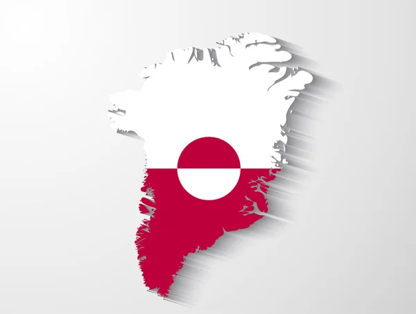 Карта страны Гренландии с теневым эффектом — стоковый вектор