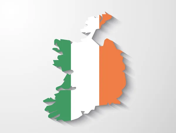 Irlande carte de pays avec effet d'ombre présentation — Image vectorielle