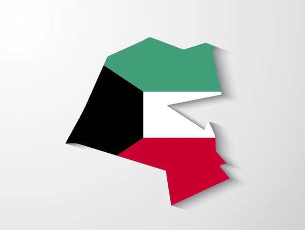 Kuwait land kaart met schaduw effect presentatie — Stockvector