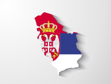 gölge efekti sunumu ile harita Sırbistan