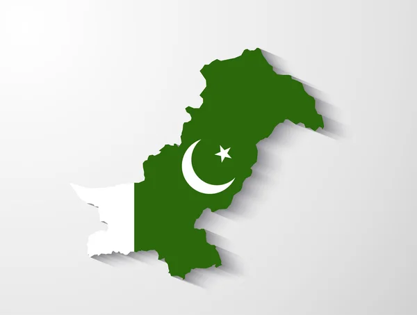 巴基斯坦地图与阴影效果演示文稿 — 图库矢量图片
