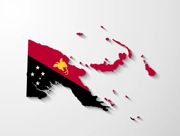 Papoea-Nieuw-guinea kaart met schaduw effect presentatie — Stockvector