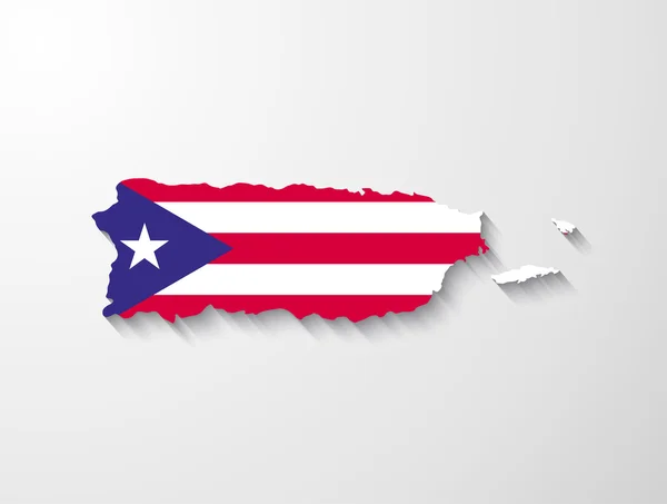Puerto rico map mit schatteneffekt-präsentation — Stockvektor