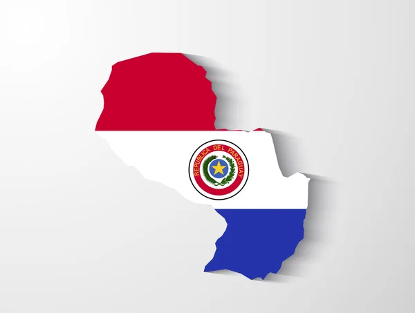 Paraguay Térkép-val árnyék hatás bemutatása — Stock Vector