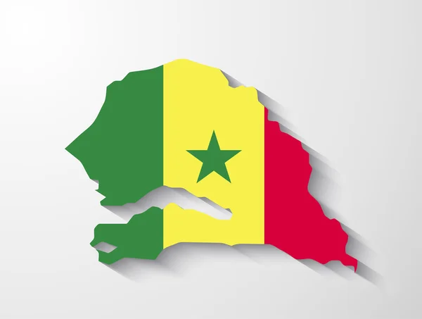 Carte Sénégal avec effet d'ombre présentation — Image vectorielle