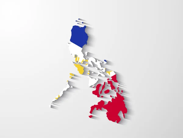シャドウ効果プレゼンテーションとフィリピン地図 — ストックベクタ