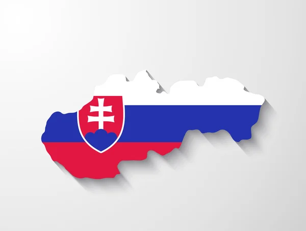 Eslováquia mapa com apresentação de efeito sombra — Vetor de Stock